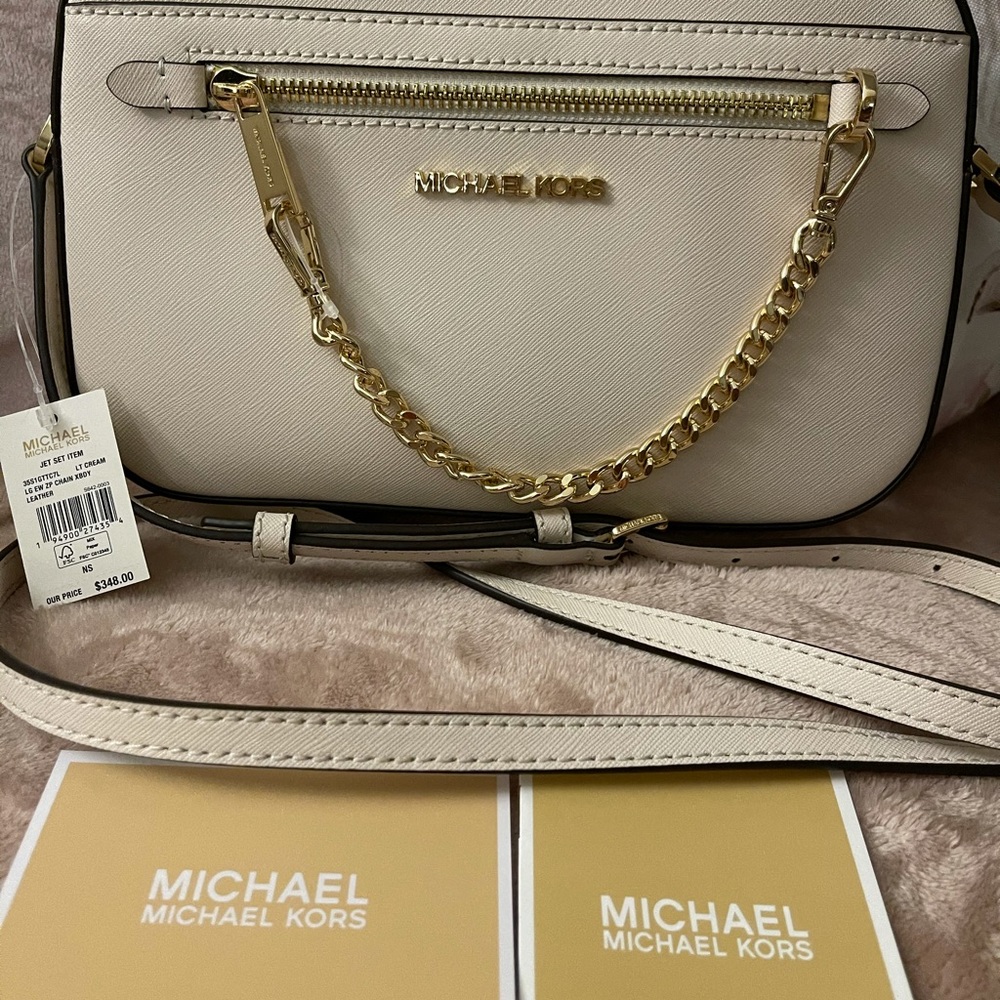 Michael Kors jet set crossbody with chain NWT